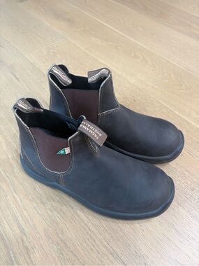 STEEL TOE WORK BOOT - Blundstone Dark Brown Leather Chukka Boots - Men